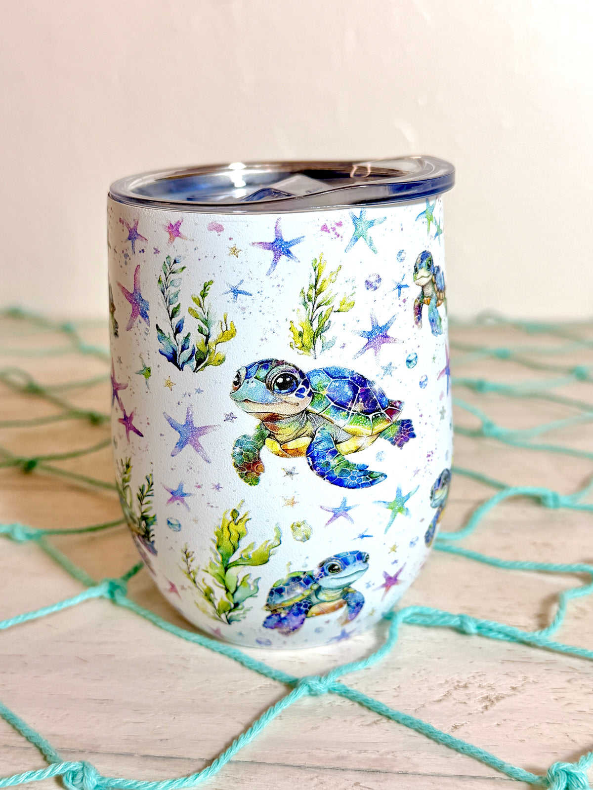 Stainless Steel 12oz Tumbler Starfish & Turtle