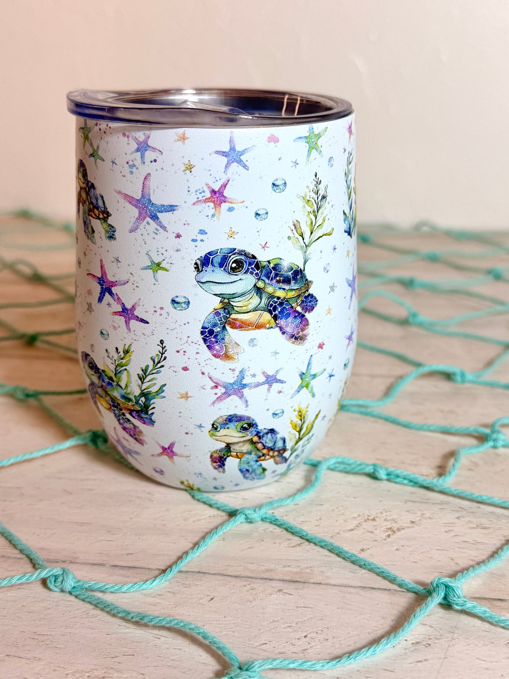 Stainless Steel 12oz Tumbler Starfish & Turtle