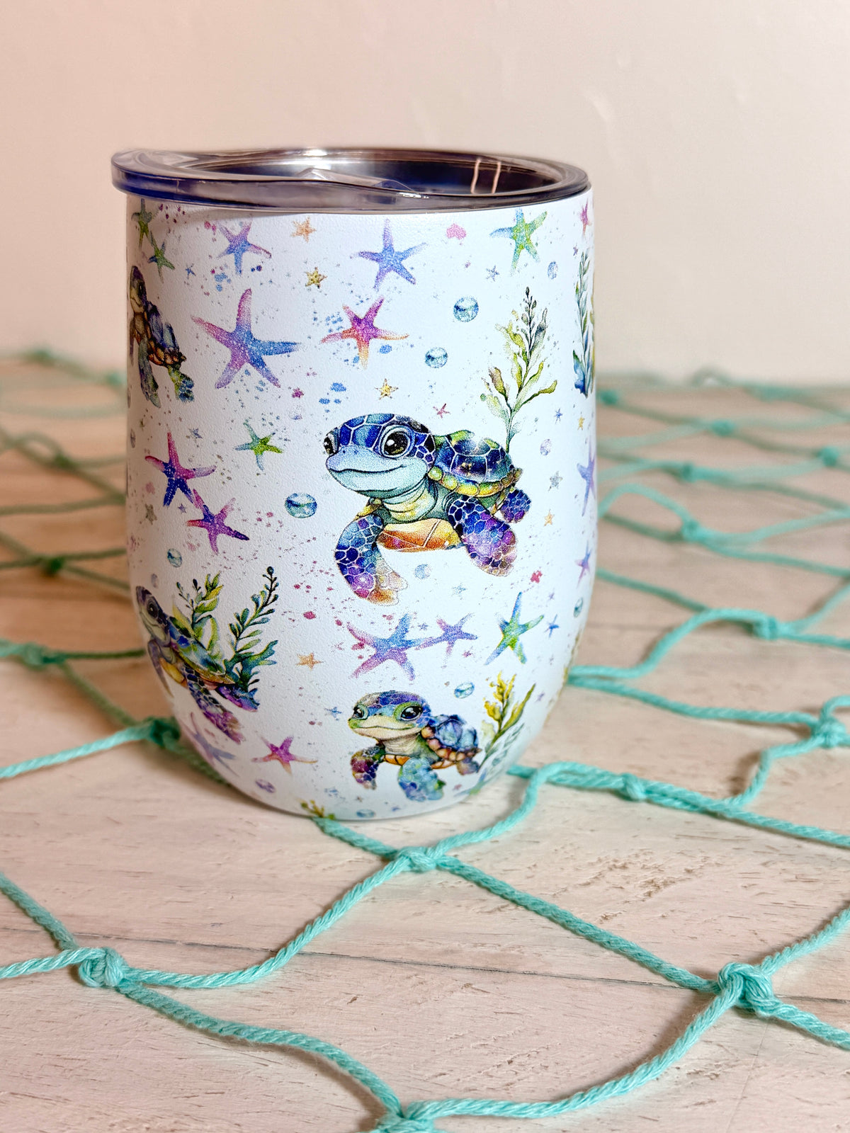 Stainless Steel 12oz Tumbler Starfish & Turtle